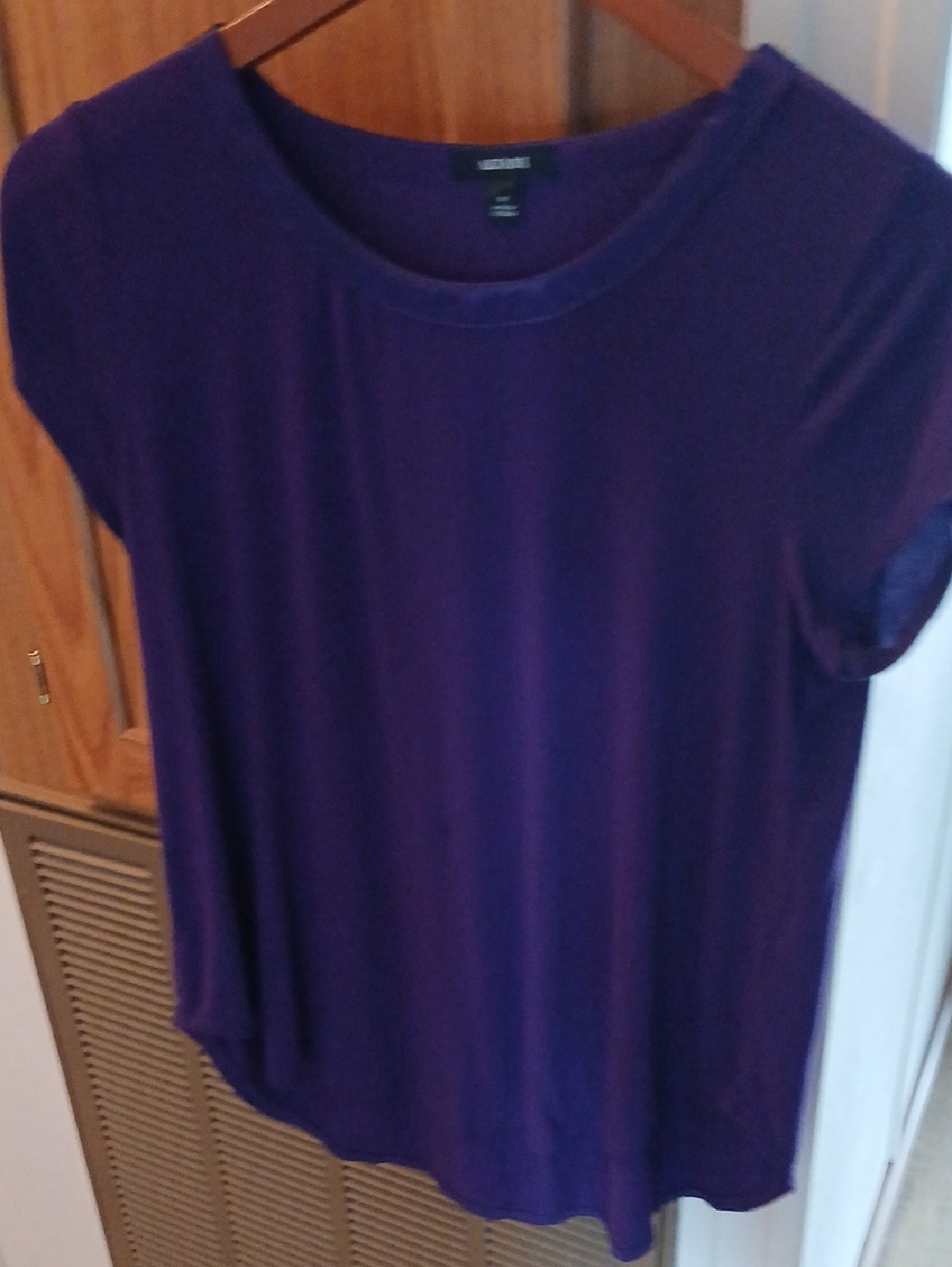 Alfani Purple Short Sleeve Scoop Neck Tee